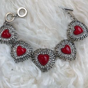 Silver mixed/metal with Red Stones from Cozumel
